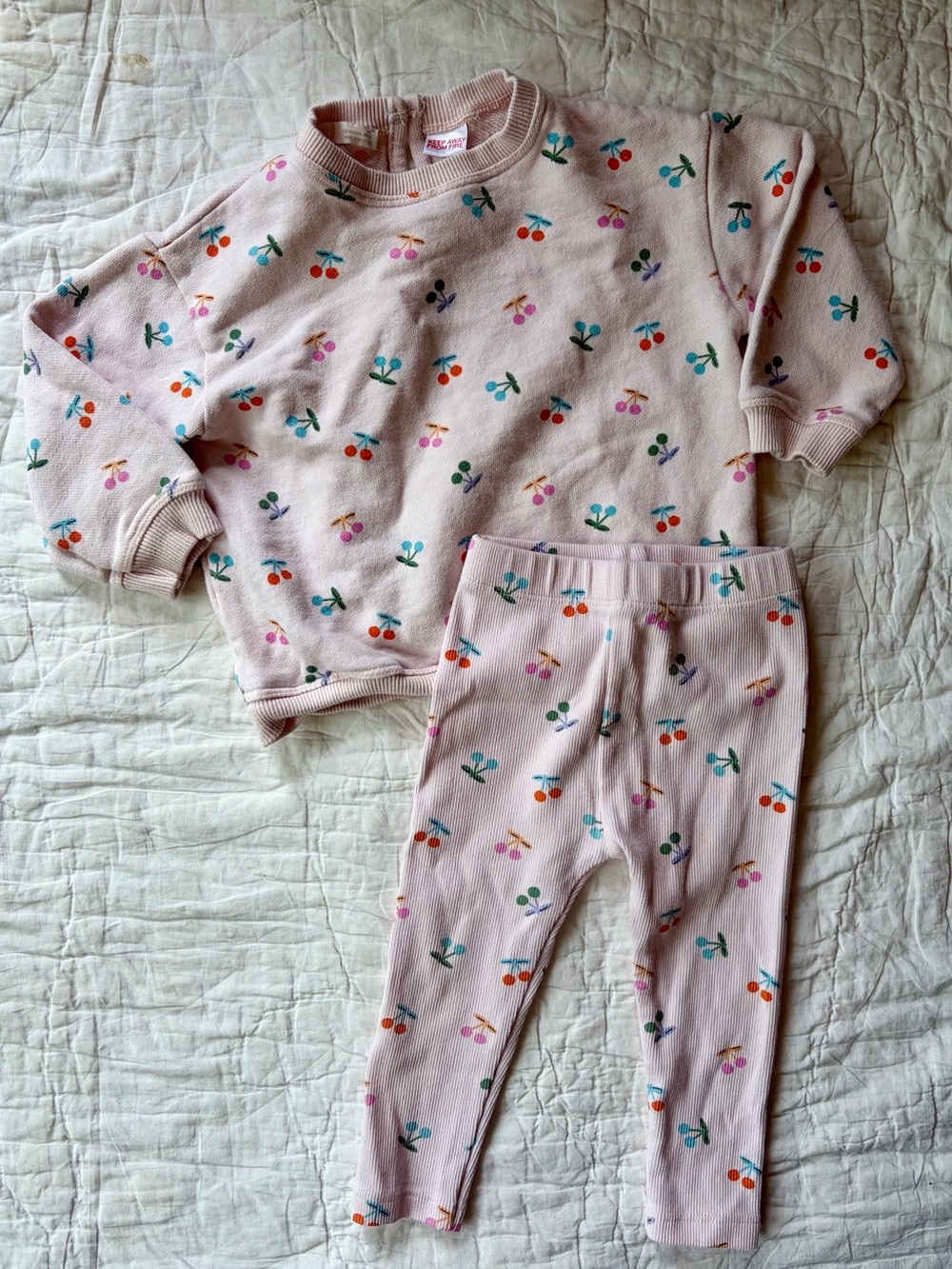 Zara Kids Matching set - Pink Cherry Print